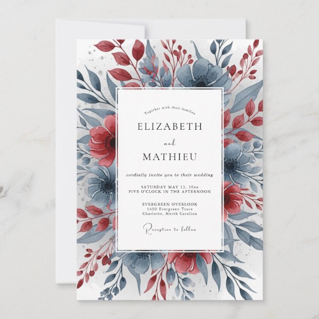 Stone Grey Polished Minimalist Wedding Invitation (Front)
