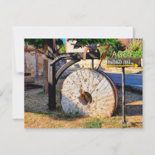 Stone grinding wheel postcard