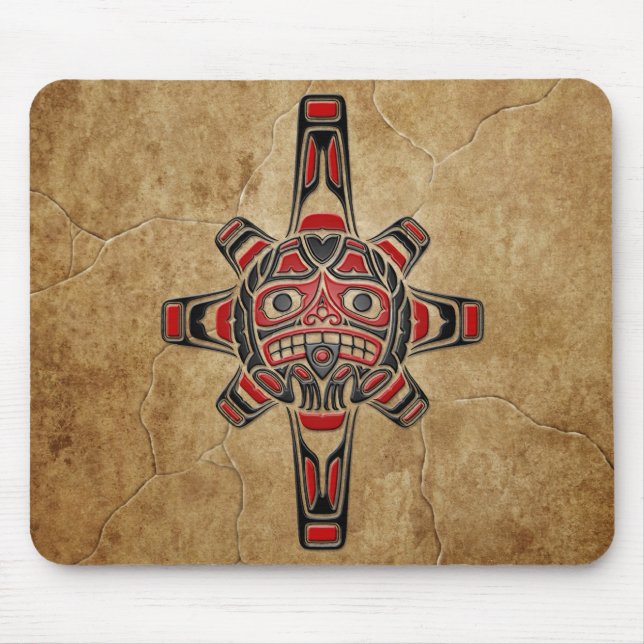 Stone Haida Sun Mask Mouse Pad (Front)