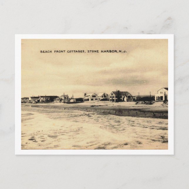 Stone Harbour NJ Cottages 1944 Postcard (Front)