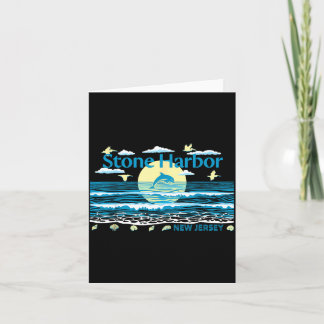 Stone Harbour NJ Dolphin Pelican Waves Beach Card