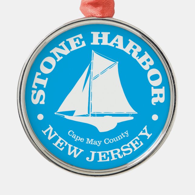 Stone Harbour (sloop) Metal Tree Decoration (Front)