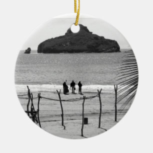 Stone Island, Mexico Ceramic Tree Decoration