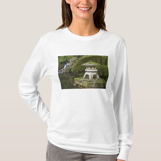 Stone lantern and Heavenly Falls T-Shirt (Front)