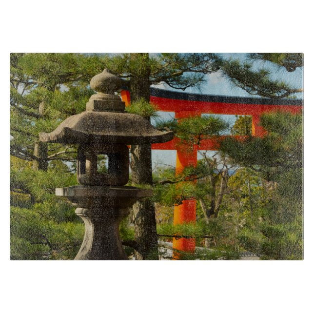 Stone Lantern and Torii Gate Cutting Board (Front)
