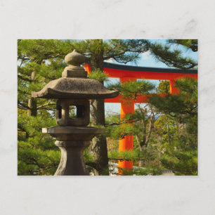 Stone Lantern and Torii Gate Postcard