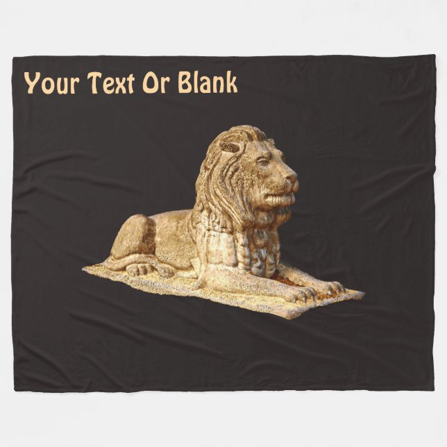Stone Lion Fleece Blanket (Front (Horizontal))