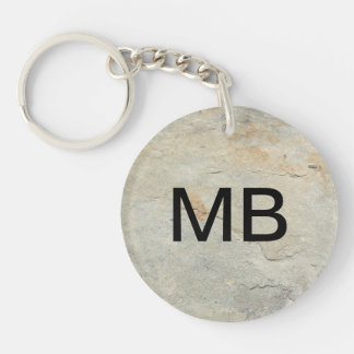 Stone Look Men's Monogram Keychain