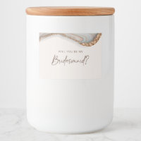 Stone Marble Agate Bridesmaid Candle Label