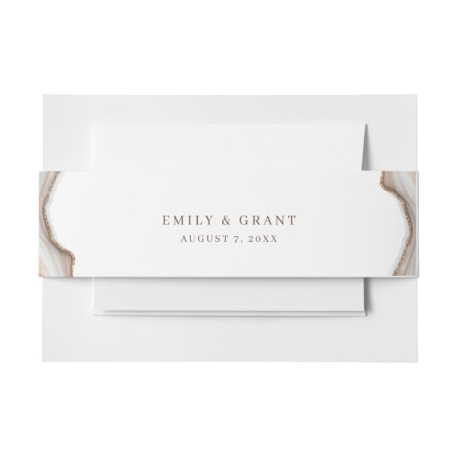 Stone Marble Agate Invitation Belly Band (Front Example)