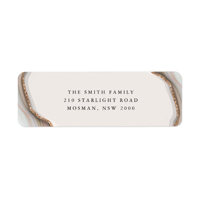 Stone Marble Agate Return Address Label (Front)