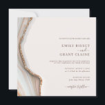 Stone Marble Agate Square Wedding Invitation<br><div class="desc">Designed to coordinate with our Natural Marble Agate Collection, this customisable matching wedding invitation card features a gorgeous marble agate texture in natural colour paired with contemporary text. This is a square invitation. The agate texture on the back of the card can be removed or moved to the edge of...</div>
