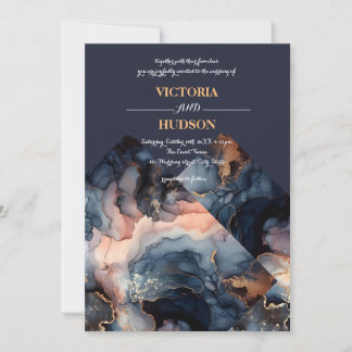 Stone Marble Agate Wedding Invitation