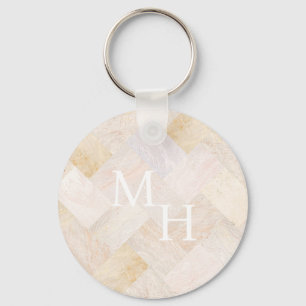 Stone Marbled Initials  Key Ring