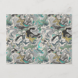 Stone Marbling with Turquoise Veins Postcard