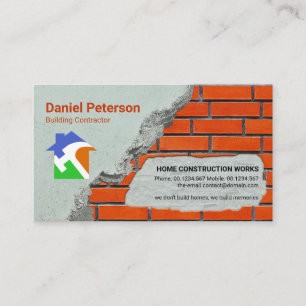 Stone Mason Brick Laying Construction Builder Business Card