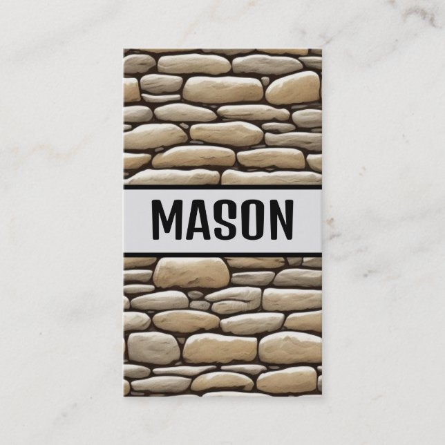 Stone Mason Modern Business Card (Front)