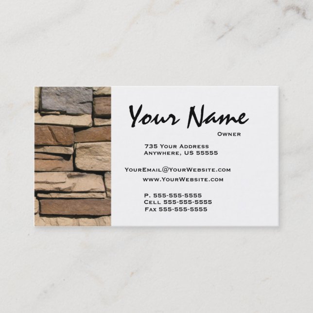 Stone Masonry Business Cards (Front)