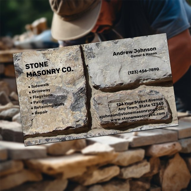 Stone Masonry Company Business Card (Creator Uploaded)