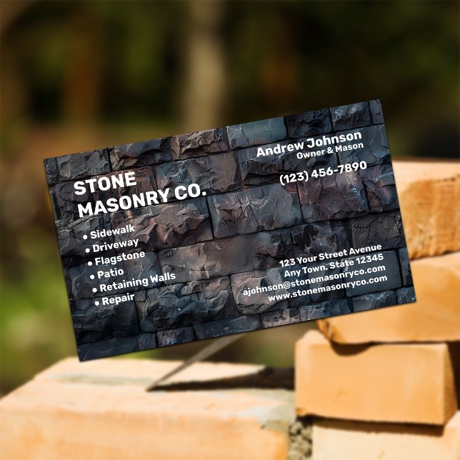 Stone Masonry Company Business Card (Creator Uploaded)