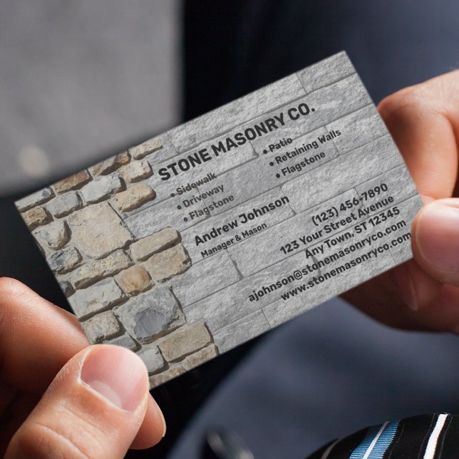 Stone Masonry Company Business Card (Creator Uploaded)