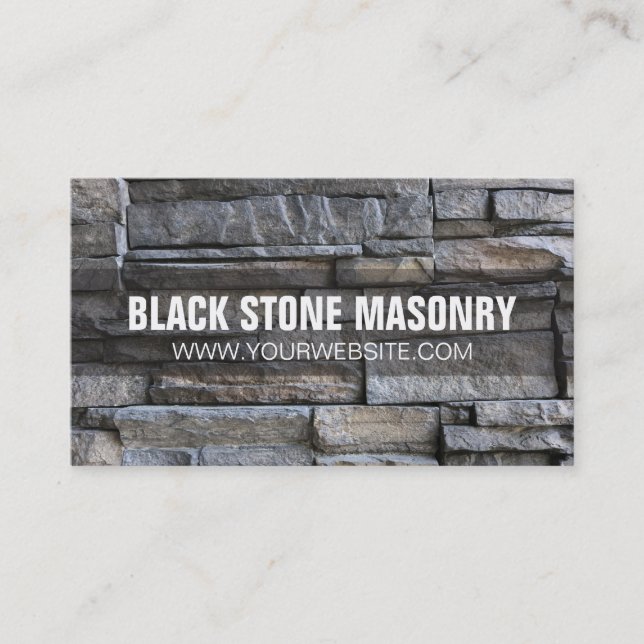 Stone Masonry Construction Business Card (Front)