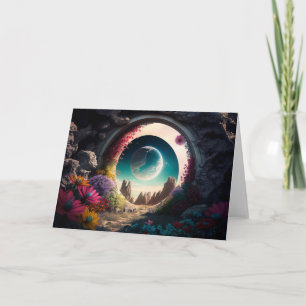 Stone moon gate note card