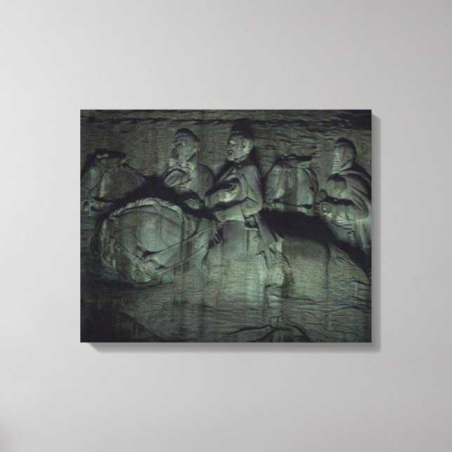 Stone Mountain Georgia Carving At Night Canvas Print (Front)