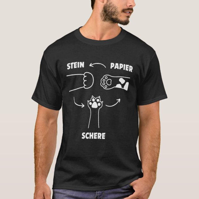 Stone Paper Scissors Cat Kitten T-Shirt (Front)