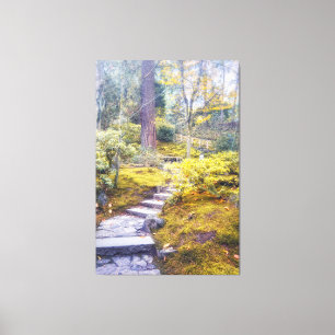 Stone Path in a Mossy Forest Canvas Print