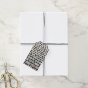Stone Pathway Grey Cobblestone Street Sidewalk Gift Tags