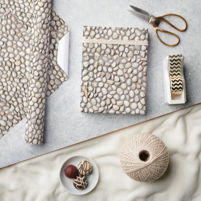 Stone Pebble Pathway Walkway Sidewalk Rocks Wrapping Paper (Crafts)
