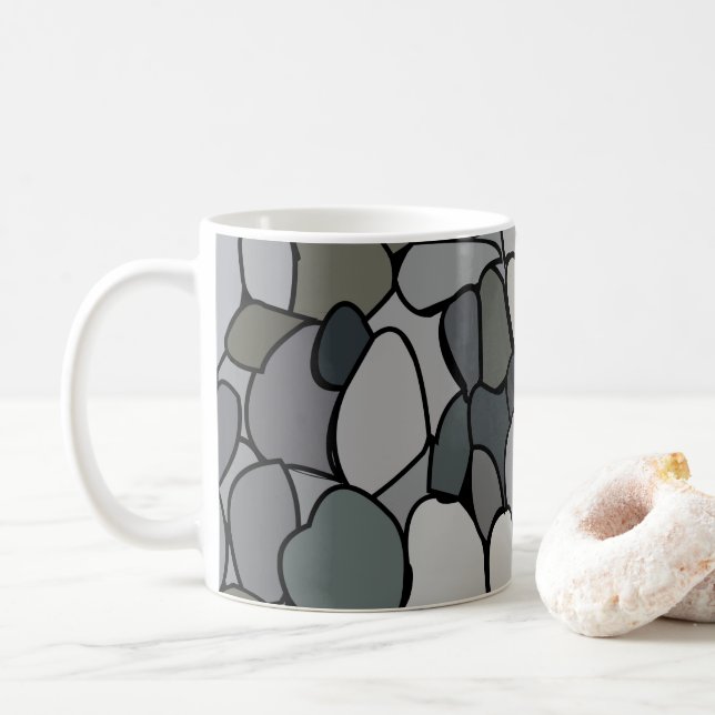 Stone Pebbles Modern Coffee Mug (With Donut)