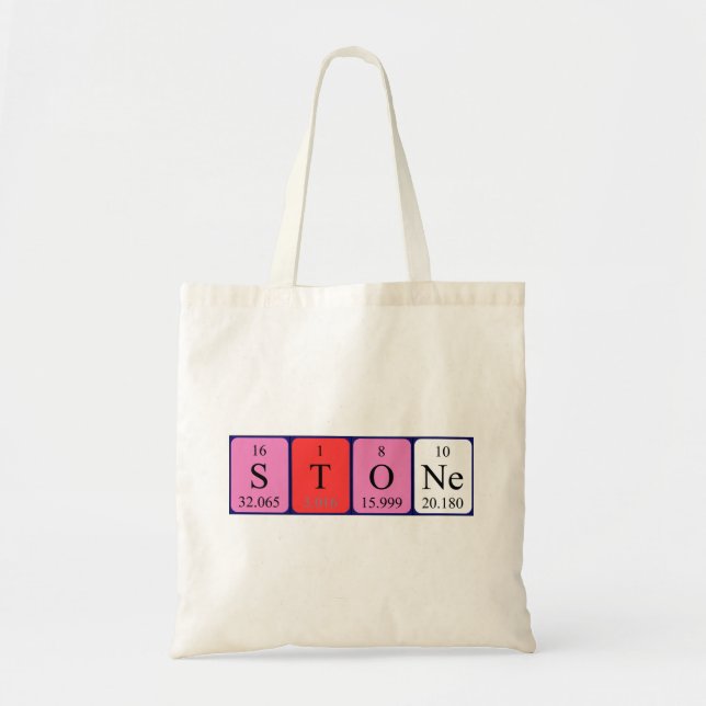 Stone periodic table name tote bag (Front)