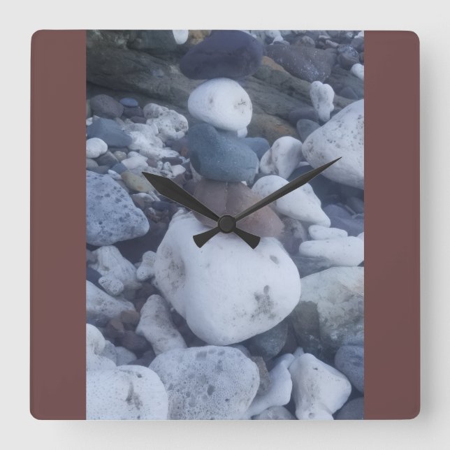 STONE PILLAR SQUARE WALL CLOCK (Front)