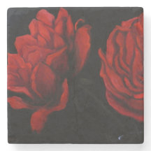 Stone Pousses with Red Roses