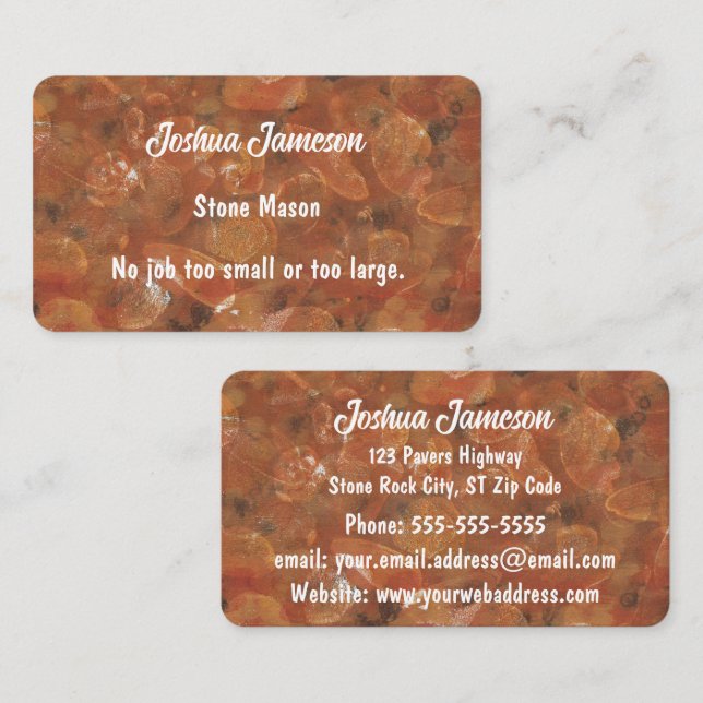 Stone Print, Custom Business Cards (Front/Back)