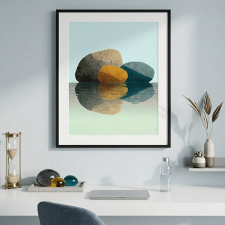 Stone Reflection Wall Art for Living Room Decor