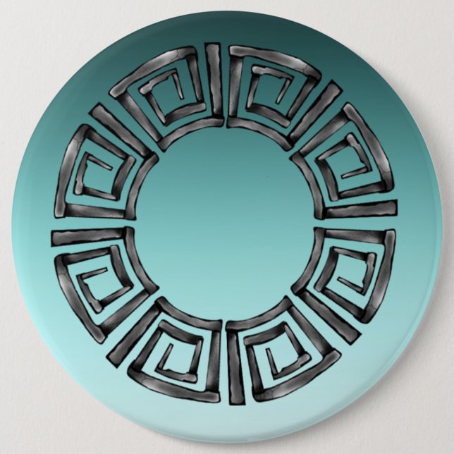 Stone Retro Greek Disc 6 Cm Round Badge (Front)