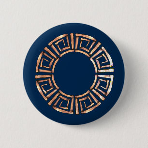 Stone Retro Greek Disc 6 Cm Round Badge