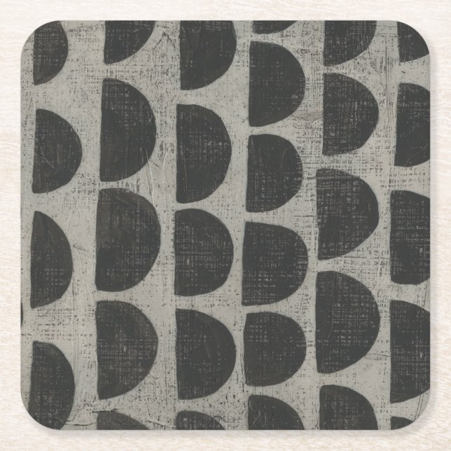 Stone - Semicircles Square Paper Coaster (Front)