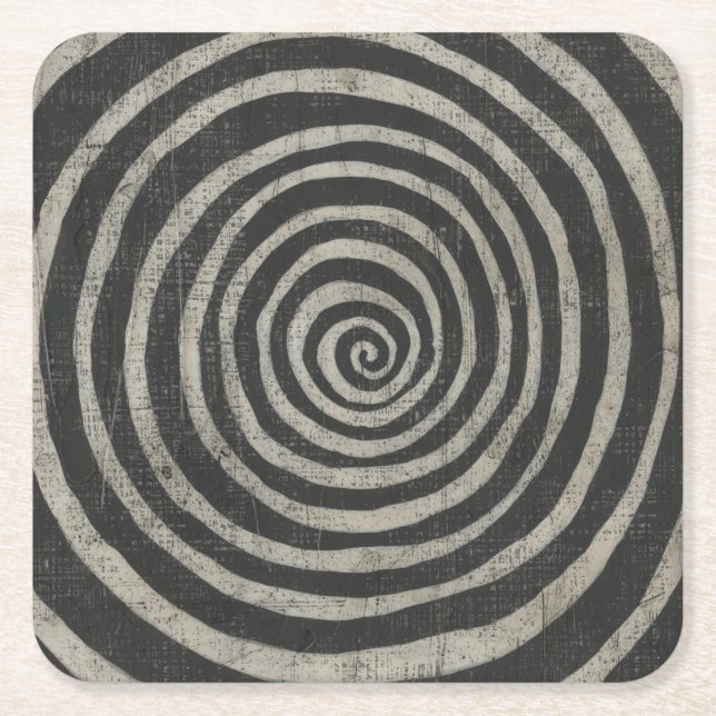 Stone - Spiral Square Paper Coaster (Front)