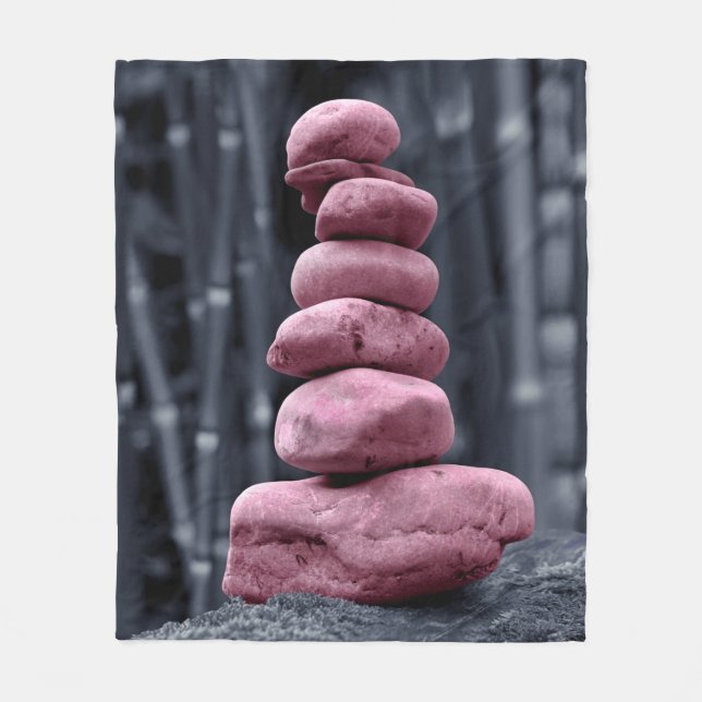 Stone Stack Fleece Blanket (Front)