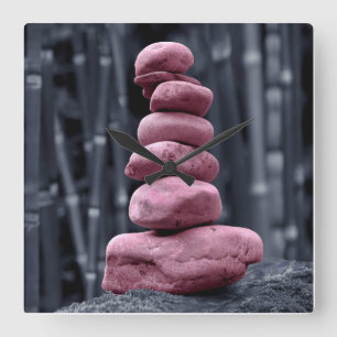 Stone Stack Square Wall Clock