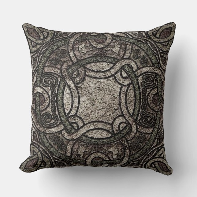 Stone Texture Celtic Knot Cushion (Front)