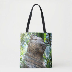 Stone tiger on a tote bag