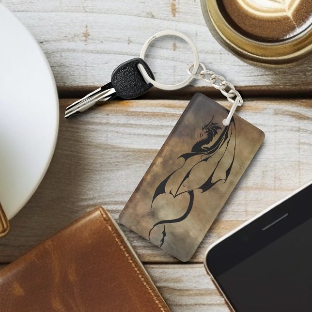 Stone Tile Dragon Key Ring (Creator Uploaded)