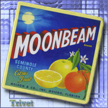 Stone TRIVET -Moonbeam Citrus -Produce Crate Label