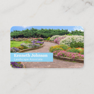 Stone Walkway Beautiful Garden Flowers Business Card
