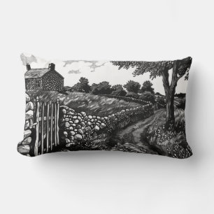 Stone Wall in Connecticut Throw Pillow